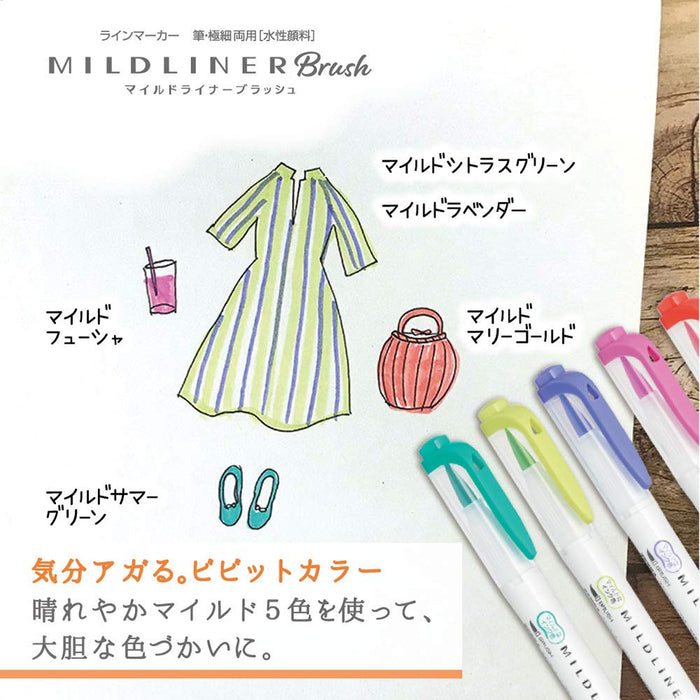 Zebra Highlighter Set - Mild 5 Color Blush Friendly Zebra Wft8-N-5C-Kiichin - The #1 Place for Japanese Goods in Your Hand!