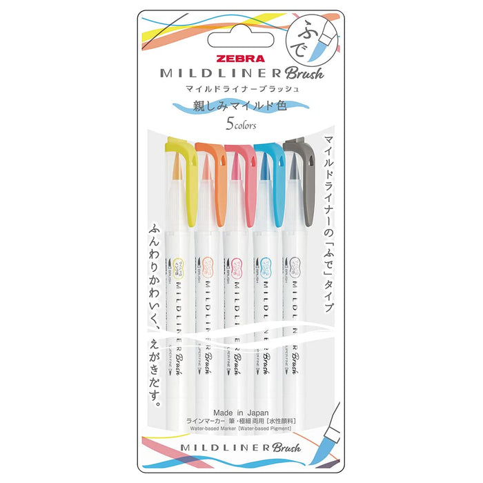 Zebra Mildliner Highlighter Set Blush Friendly N5 Mild Colors Zebra Brand-Kiichin - The #1 Place for Japanese Goods in Your Hand!