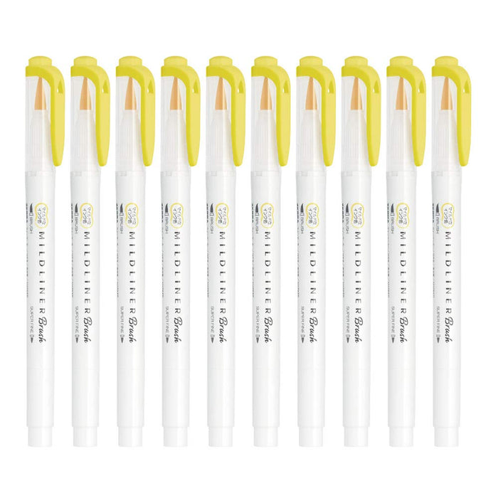 Zebra Mild Liner Blush Highlighter in Lemon Yellow - set of 10-Kiichin - The #1 Place for Japanese Goods in Your Hand!