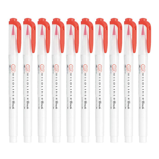 Zebra Mild Marigold 10-Piece Highlighter Set - Blush Mild Liner B-Wft8-Mmgo-Kiichin - The #1 Place for Japanese Goods in Your Hand!