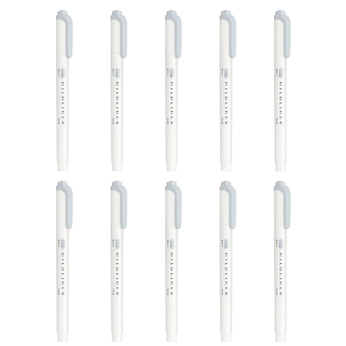 Zebra Mild Liner Cool Gray Highlighter Set 10 Pieces B-Wkt7-Mcgr-Kiichin - The #1 Place for Japanese Goods in Your Hand!