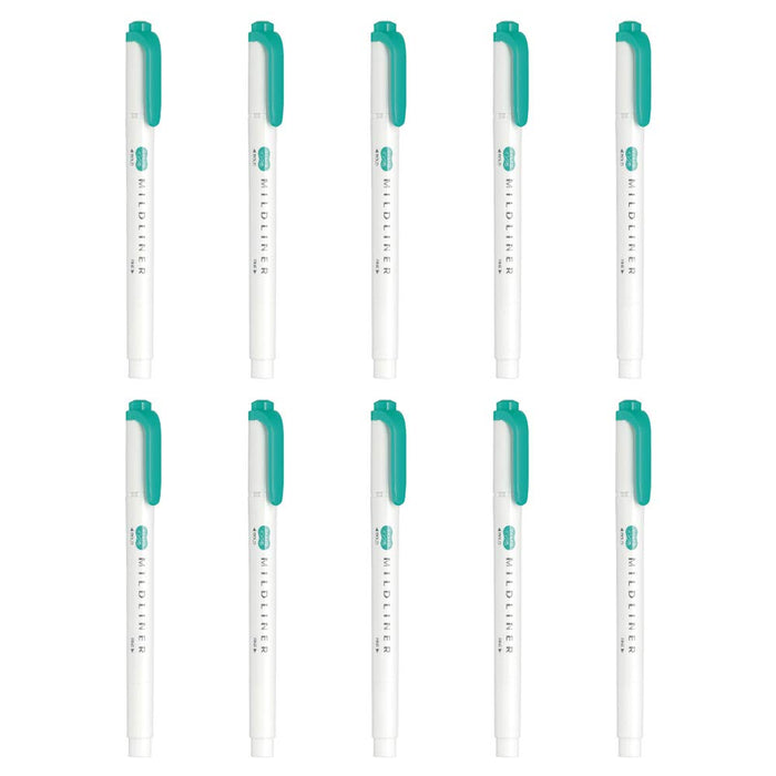 Zebra Mild Summer Green Highlighter Liners - Pack of 10-Kiichin - The #1 Place for Japanese Goods in Your Hand!