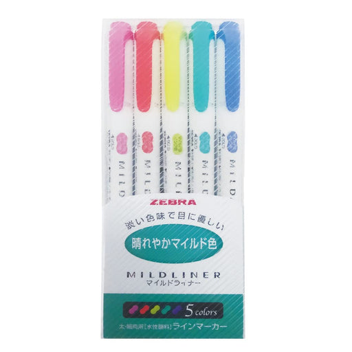 Zebra Highlighter Set Radiant Mild Color 5 Vibrant Shades Zebra Mild Liner Wkt7-5C-Hc-Kiichin - The #1 Place for Japanese Goods in Your Hand!