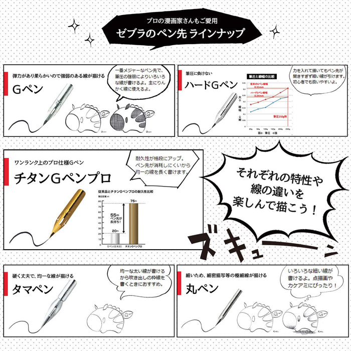 Zebra Manga Nib Titanium G Pro 100-Piece Pen Set Model B-Pg-7B-Ck-Kiichin - The #1 Place for Japanese Goods in Your Hand!