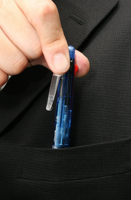 Zebra Multi-Function 4-Color Pen with Sharp Clip-On Fresh Blue - Zebra Pb4Sa1Fbl-Kiichin - The #1 Place for Japanese Goods in Your Hand!