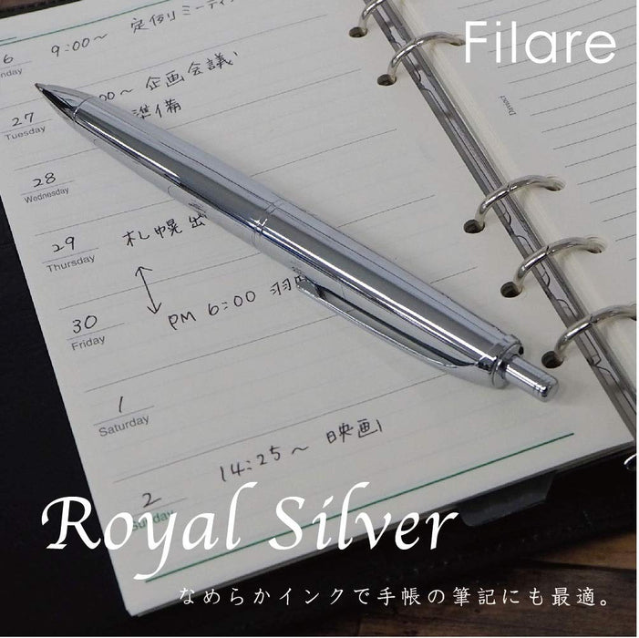 Zebra Filere Retractable 0.7 Oil-Based Ballpoint Pen in Royal Silver Limited Edition-Kiichin - The #1 Place for Japanese Goods in Your Hand!
