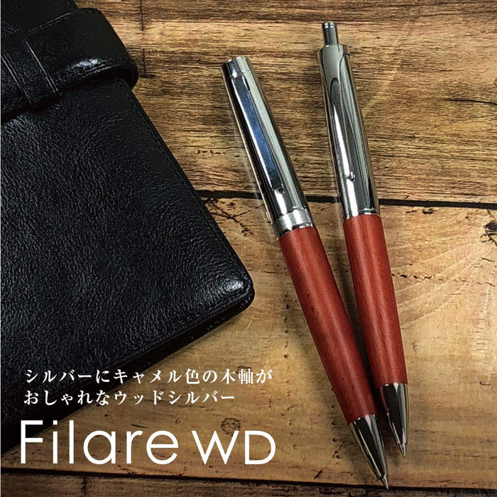 Zebra Fillare Wood Knock Ballpoint Pen 0.7mm Silver P-BA76-WDS - Oil-Based Ink-Kiichin - The #1 Place for Japanese Goods in Your Hand!