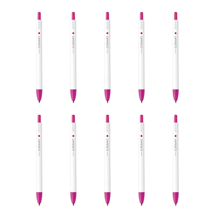 Zebra Clickart Cherry Pink Water-Based Pen Pack of 10-Kiichin - The #1 Place for Japanese Goods in Your Hand!