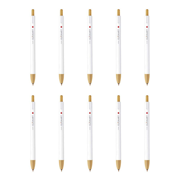 Zebra Clickart Water-Based Light Brown Pen Pack of 10 Pieces-Kiichin - The #1 Place for Japanese Goods in Your Hand!