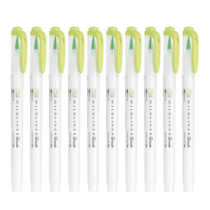 Zebra Mild Citrus Green Highlighter - 10 Piece Pack Zebra Mild Liner Blush B-Wft8-Mcg-Kiichin - The #1 Place for Japanese Goods in Your Hand!