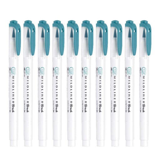 Zebra Mild Liner Brush Highlighter in Mild Smoke Blue 10 Piece Set-Kiichin - The #1 Place for Japanese Goods in Your Hand!
