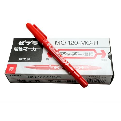 Zebra Mackie Extra Fine Red Oil-Based Pen 10 Pieces B-Mo-120-Mc-R-Kiichin - The #1 Place for Japanese Goods in Your Hand!