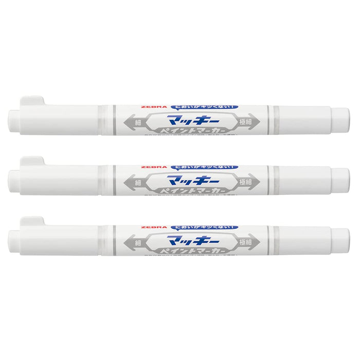 Zebra Mackie Extra Fine White Paint Marker 3-Color Set Oil-Based Pen-Kiichin - The #1 Place for Japanese Goods in Your Hand!