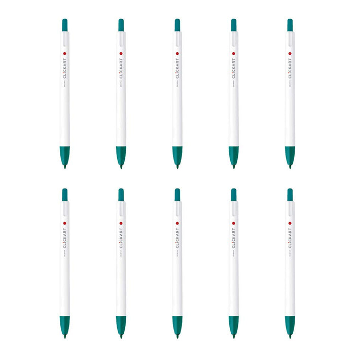 Zebra Clickart Green Black Water-Based Pens Pack of 10-Kiichin - The #1 Place for Japanese Goods in Your Hand!