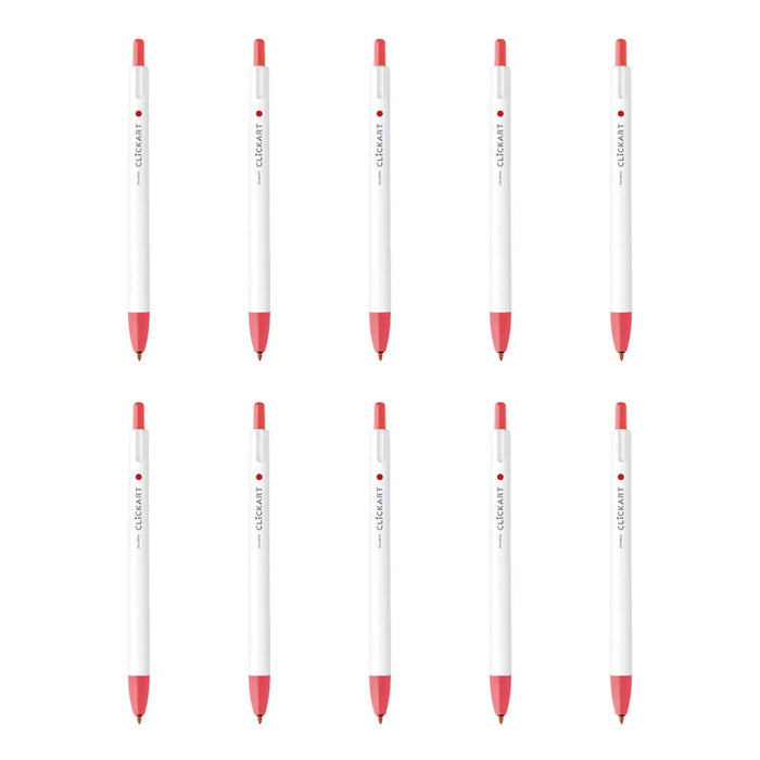 Zebra ClickArt Water-Based Pen Salmon Pink 10-pack-Kiichin - The #1 Place for Japanese Goods in Your Hand!
