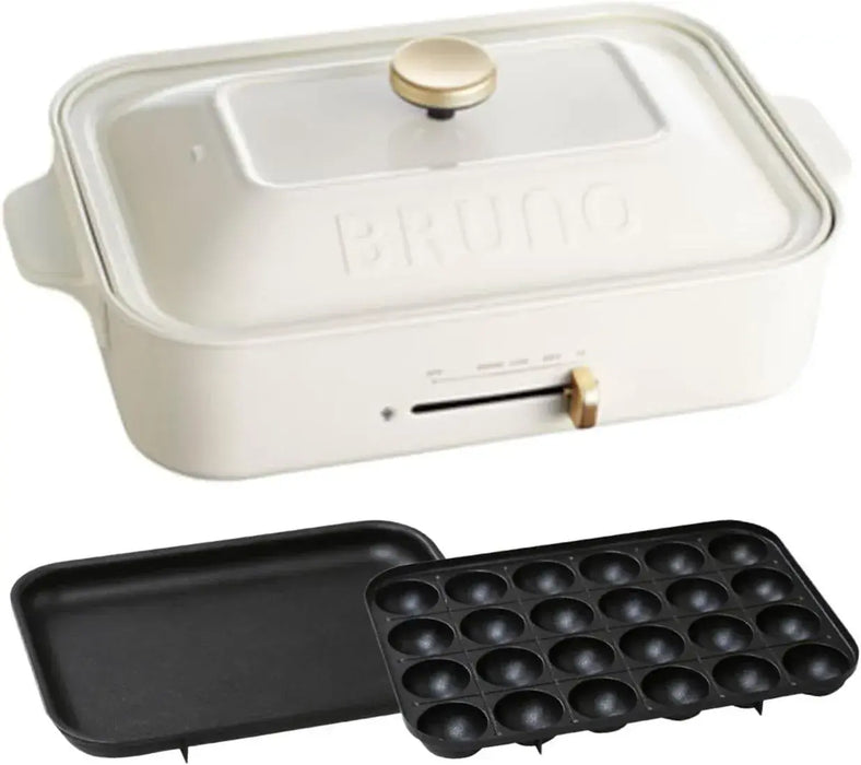 Bruno Compact Hot Plate - White Flat & Takoyaki Plates - 4514499105789