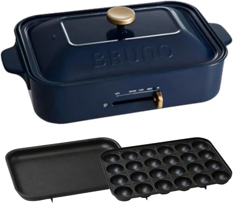 Bruno Compact Hot Plate - Navy, Flat & Takoyaki Plates - 4514499138138