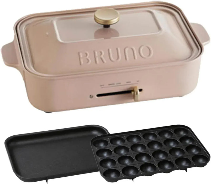 Bruno Compact Hot Plate - Pink Beige Flat Takoyaki - 4514499162188