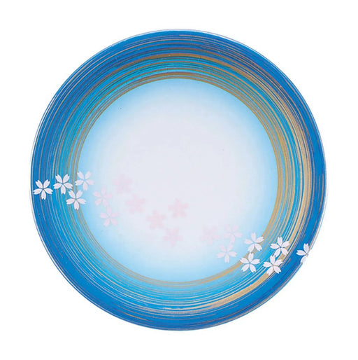 Fukui Craft ABS Sushi Plate Blue Gradient Cherry Blossom Design