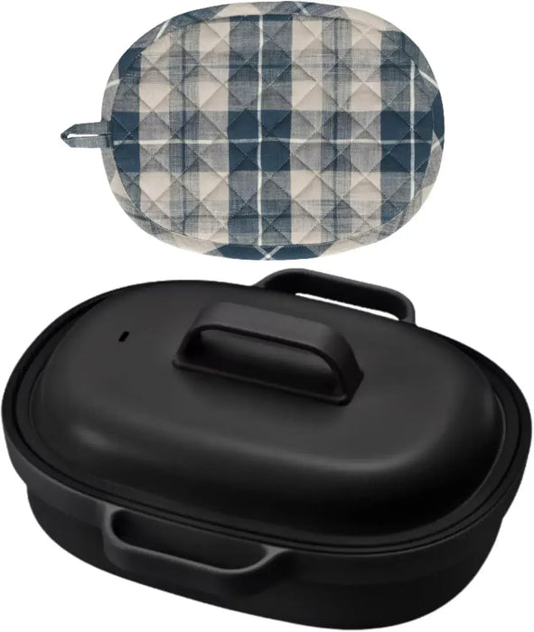 Goodnetta Oval Grill Plate with Inner Lid Microwave Safe