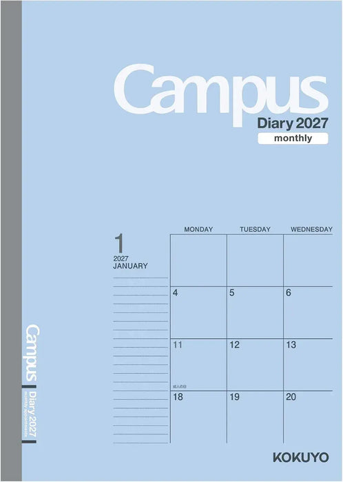 Kokuyo Campus Monthly Block Diary Planner - Blue Semi B5 - 4901480443492