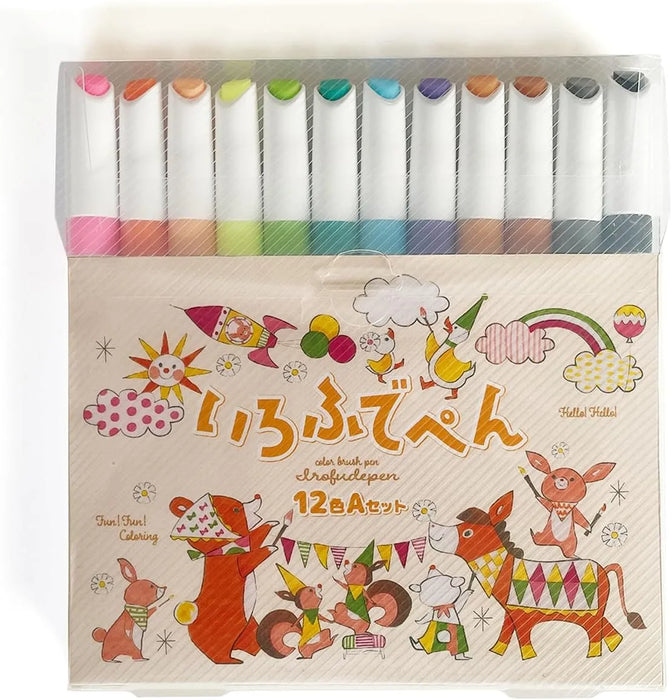 Kokuyo Irofude Water Based Brush Pen Set - 12 Pens
 - 4901480434391