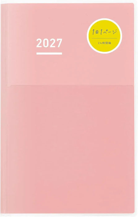 Kokuyo Jibun Notebook Days Monthly Daily Planner - Pink A5 Slim - 4901480444215