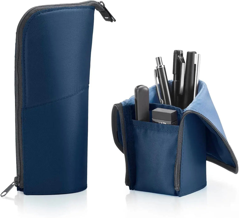 Kokuyo Neo Critz Slim Standing Pencil Case Pen Holder - Regular Size Navy - 4901480323336