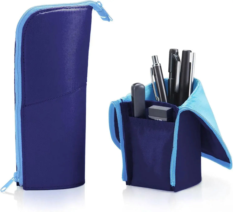 Kokuyo Neo Critz Slim Standing Pencil Case Pen Holder - Large Navy - 4901480323299
