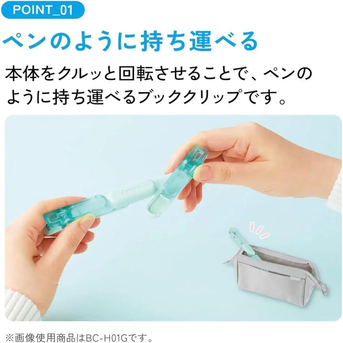 L Plus Campus Kokuyo Pen Type Book Clip with Violet and Indexes