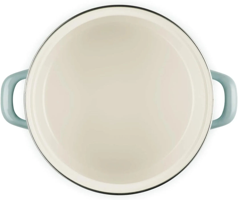 Le Creuset Enameled Steel Petite Stockpot 3.8 Quart Sea Salt Le Creuset