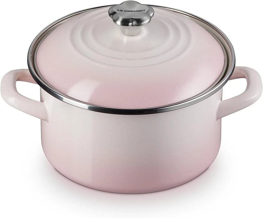 Le Creuset EOS Shell Pink Enameled Casserole Pot 7.1 Inch IH Compatible Le Creuset