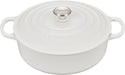 Le Creuset Signature Enameled Cast Iron Wide Round Dutch Oven 6.75 Qt White Le Creuset