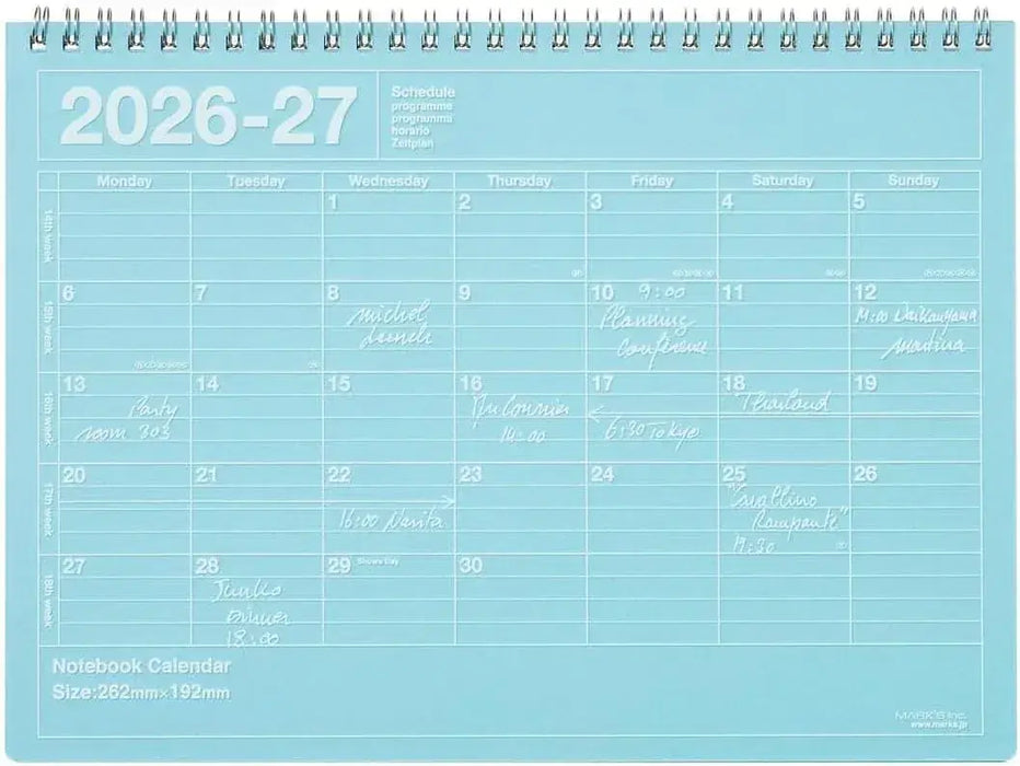 Mark's 2026 Planner Schedule Book Monthly Calendar Notebook - Blue - 4550045160277