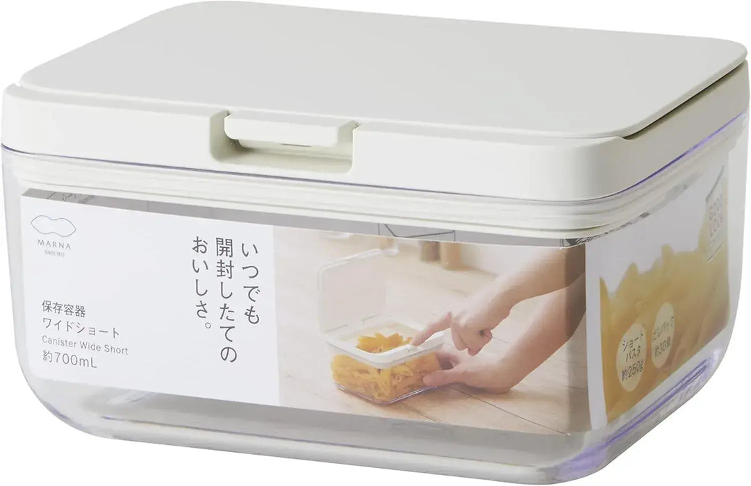 Marna Plastic Kitchen Storage Container Moisture Resistant - White Wide Short - 4976404276227