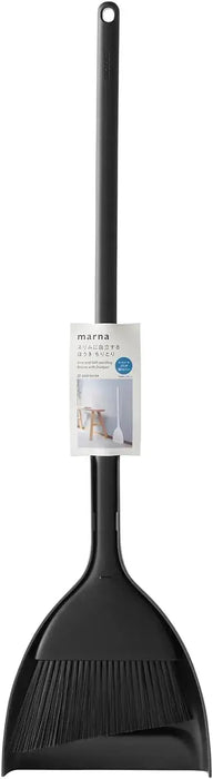 Marna Slim Freestanding Broom and Dustpan - Black - 4976404017486