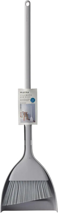 Marna Slim Freestanding Broom and Dustpan - Gray - 4976404017479