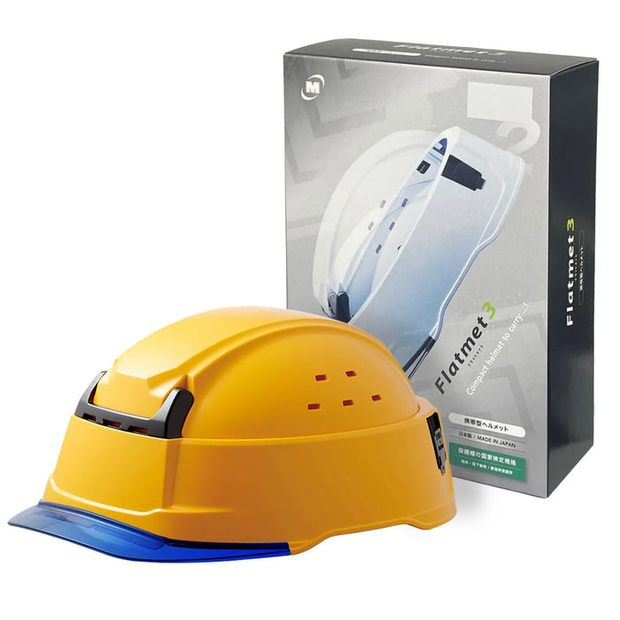 Midori Anzen SCT29B Flat Mate 3 Folding Portable Helmet ABS - Yellow/Blue
 - 4548890787190