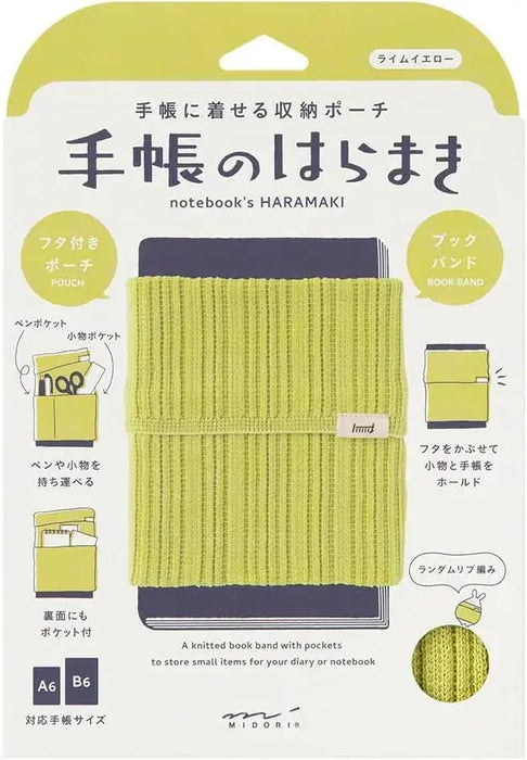 Midori Bookband Notebook Flapper - Lime Yellow - 4902805623568