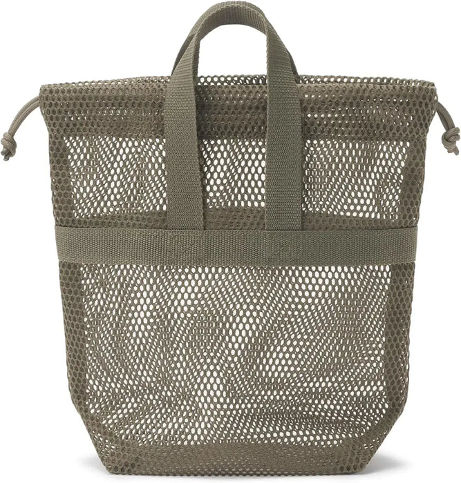 Muji 3D Mesh Drawstring Bag with Handles Pouch - Khaki - 4550584920721
