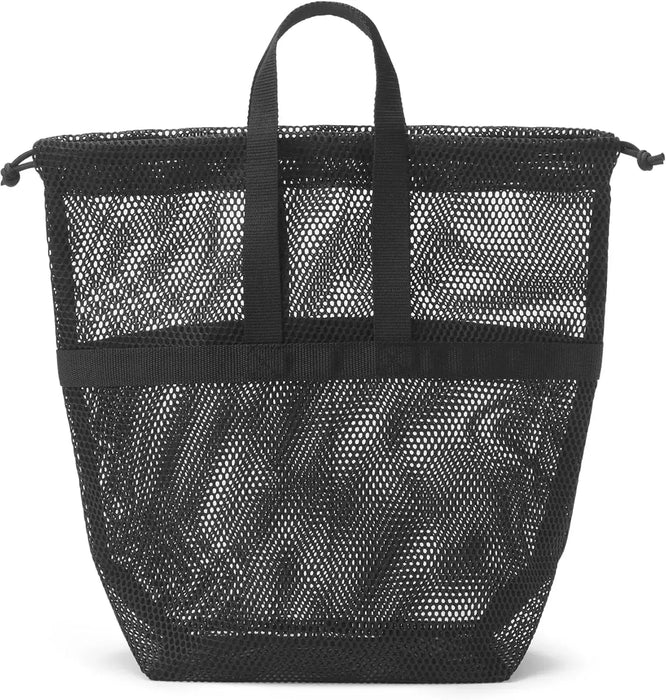 Muji 3D Mesh Drawstring Bag with Handles Pouch - Black - 4550584920752