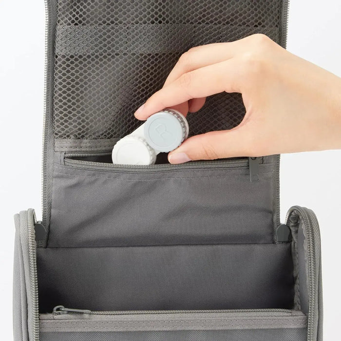 Muji Polyester Hanging Toiletry Case Medium Gray