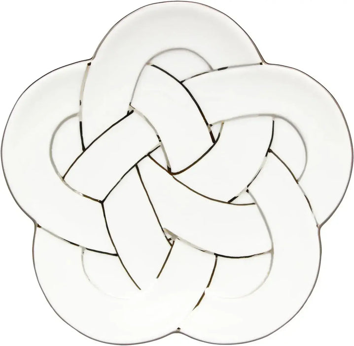 Nishitomi Geological Ceramics Arita Ware Plum Knot Plate - Platinum Serving Plates - 4534891449892