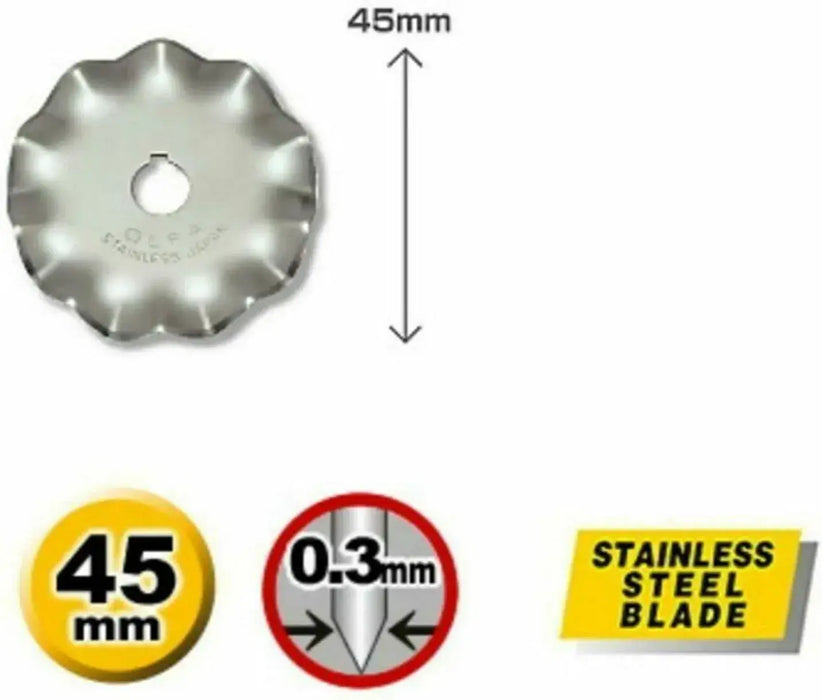 Olfa RB45W 45 mm Wave Rotary Blade 1 Piece