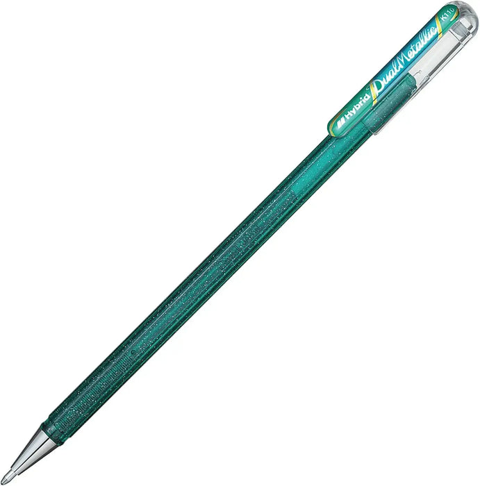 Pentel Dual Metallic Ball Pen Set - Green & Metallic Blue - 4902506340498