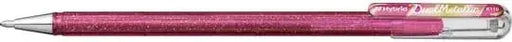 Pentel Hybrid Dual Metallic Pink Glitter Pigment Ink Pen