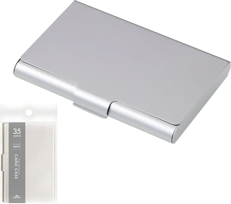 Raymay Fujii Aluminum Business Card Case - Silver 35-Sheet - 4902562524511