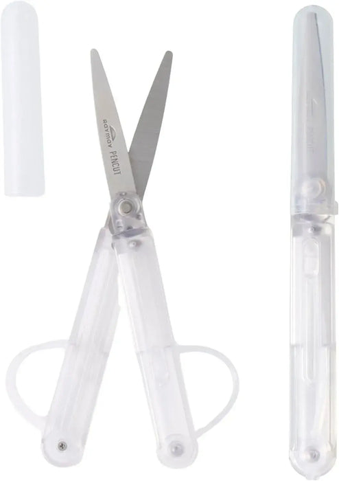 Raymay Fujii Pen Cut Skeleton Portable Ambidextrous Scissors - White - 4902562519968
