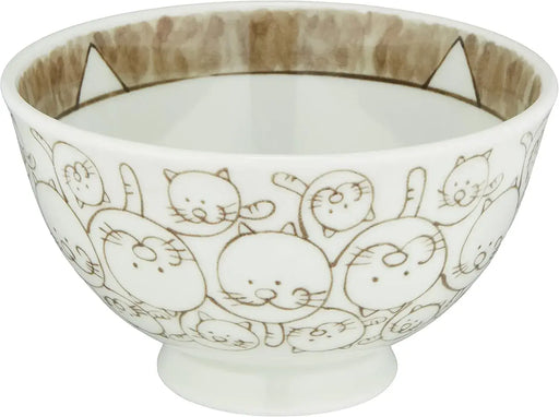 Saikai Toki Hasami Ware Rice Bowl Cat Arabesque Pattern