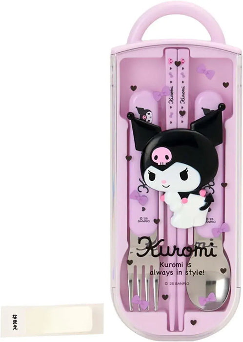 Sanrio Lunch Trio Set with Relief Sliding Case Antibacterial - Chromi - 4550624073622